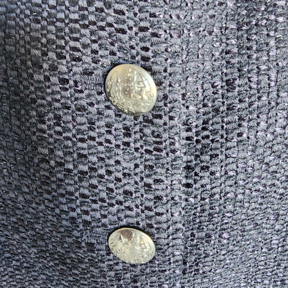 Coldwater Creek Peplum Blazer‎ Jacket Womens 20 22 Navy Blue Textured Classic - Picture 4 of 11